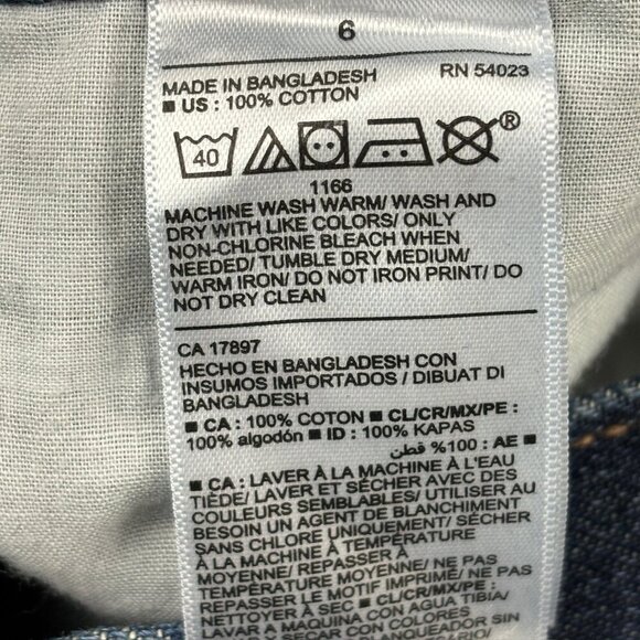 Old Navy High Rise Slouchy Straight Button Fly Women's size 6 Blue Denim jeans - Picture 3 of 4